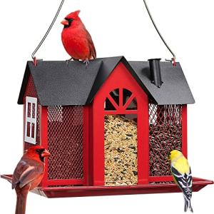 Metal Mesh Bird Feeder House, Large Capacity, Weatherproof