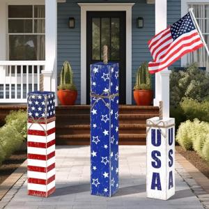 Stylish Patriotic Porch Sign Set for Decoration