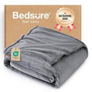 Grey Fleece Throw Blanket for Couch - Soft & Cozy