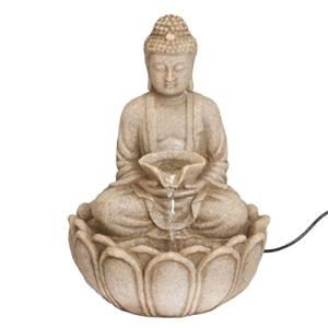 Meditating Buddha Water Fountain - Compact Tabletop Decoration