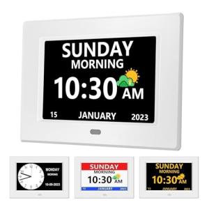 7" Day and Date Clock for Elderly - Large Display