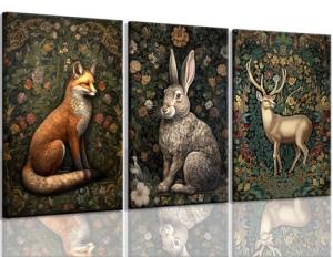 William Morris Framed Animal Wall Art Set - 3pcs
