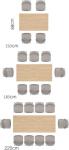 Extendable Wooden Dining Table for 6-10 Person, Modern Design