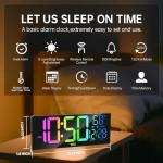 YISILE Large Digital Wall Clock with RGB Color Change