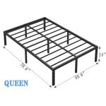 JETO Metal Platform Bed Frame with Storage Space