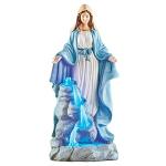 Virgin Mary Garden Statue with Solar-powered Waterfall