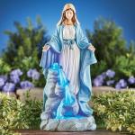 Virgin Mary Garden Statue with Solar-powered Waterfall