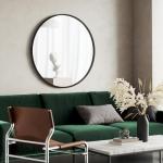 Modern Rubber Frame Wall Mirror - Black
