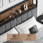 Queen Size Bed Frame with Headboard, Storage Drawers