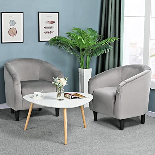 Velvet Tufted Living Room Chairs, Set of 2