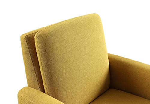 Modern Mustard Yellow Upholstered Accent Chair