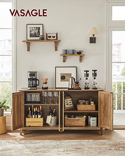 Adjustable Shelf Buffet Cabinet for Rustic Living Room