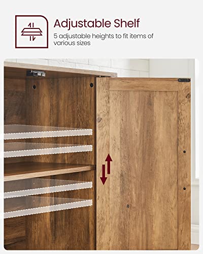 Adjustable Shelf Buffet Cabinet for Rustic Living Room