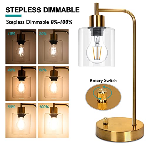 Vintage Gold Desk Lamp with USB Ports