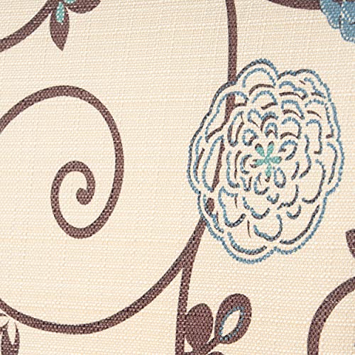 Floral White and Blue Dining Chairs (2-Pcs Set)