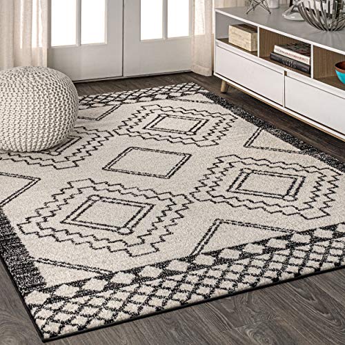 Bohemian Farmhouse Rustic Geometric Area Rug, 4 X 6
