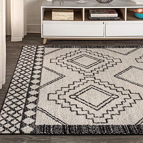 Bohemian Farmhouse Rustic Geometric Area Rug, 4 X 6