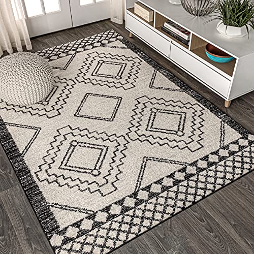 Bohemian Farmhouse Rustic Geometric Area Rug, 4 X 6