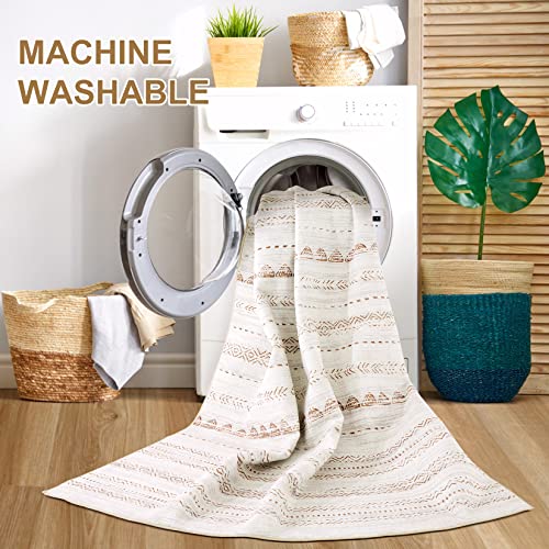 Boho Moroccan Farmhouse Area Rug for Indoor Decor