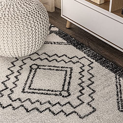 Bohemian Farmhouse Rustic Geometric Area Rug, 4 X 6