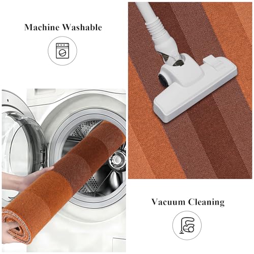 Boho Rainbow Woven Area Rug - 5x7” Reversible