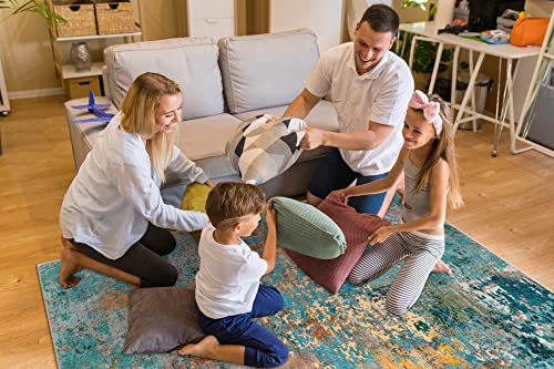 Colorful Lahome Abstract Area Rug - 5x7 Modern Design