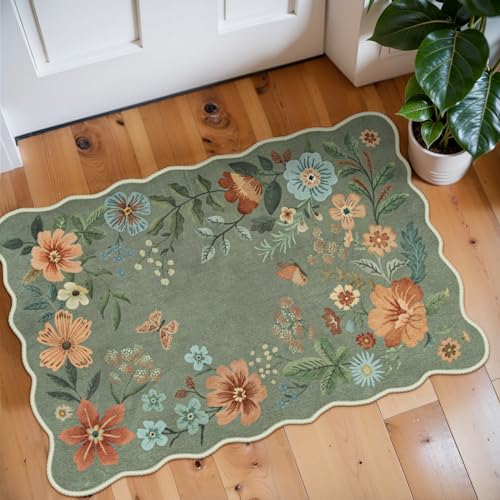 Lahome Floral 2x3 Washable Kitchen Rug, Non Slip