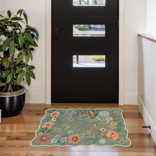Lahome Floral 2x3 Washable Kitchen Rug, Non Slip