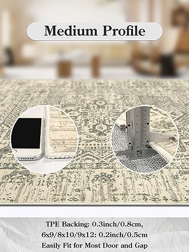 Boho Washable Area Rug for Living Room Décor