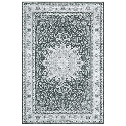 Vintage Oriental Medallion Area Rug 3x5 - Grey