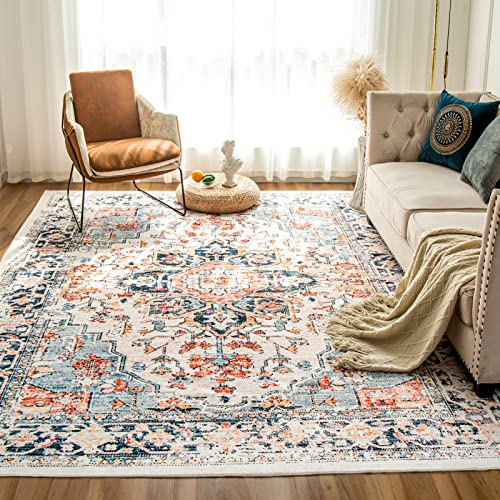 Washable Vintage Design Rug 5'x7' for Indoor & Outdoor
