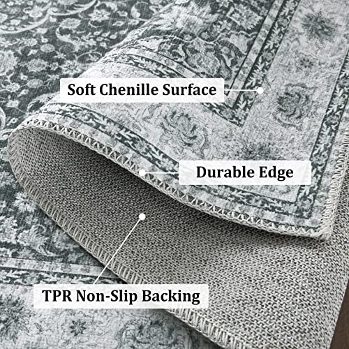 Vintage Oriental Medallion Area Rug 3x5 - Grey