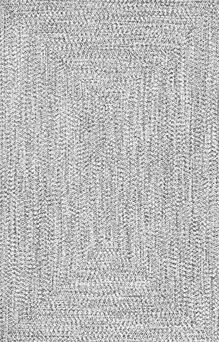 nuLOOM Wynn Braided Accent Rug, 2x3, Light Grey/Salt