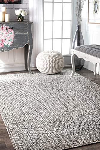 nuLOOM Wynn Braided Accent Rug, 2x3, Light Grey/Salt