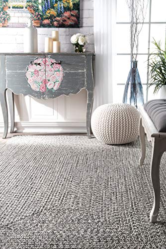 nuLOOM Wynn Braided Accent Rug, 2x3, Light Grey/Salt