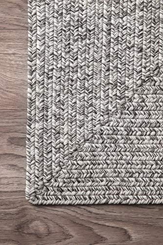 nuLOOM Wynn Braided Accent Rug, 2x3, Light Grey/Salt
