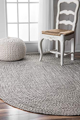 nuLOOM Wynn Braided Accent Rug, 2x3, Light Grey/Salt