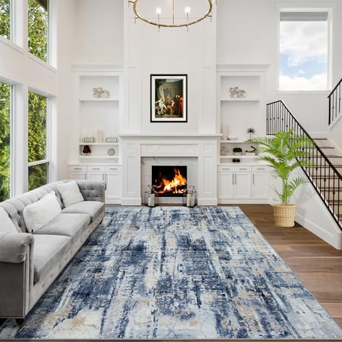 Modern Abstract Washable Area Rug for Indoor & Outdoor