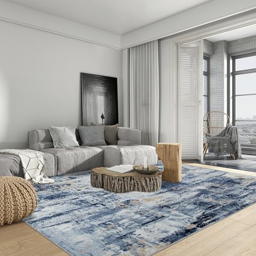Modern Abstract Washable Area Rug for Indoor & Outdoor