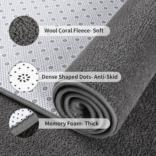 4x6 Dark Grey Super Soft Memory-Foam Area Rug