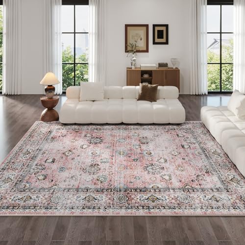 Soft Boho Vintage Area Rug 8x10 for Living Room