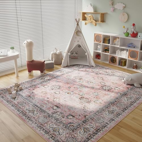 Soft Boho Vintage Area Rug 8x10 for Living Room