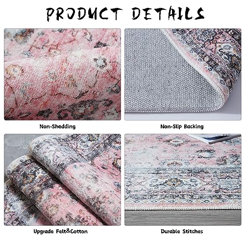 Soft Boho Vintage Area Rug 8x10 for Living Room