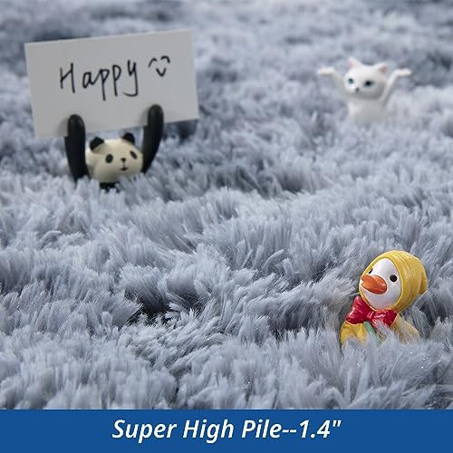 BALAPET Modern Plush Tie Dye Faux Fur Rug