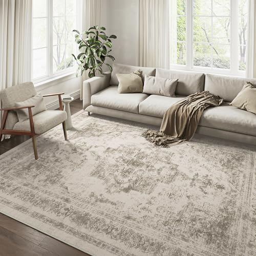PureCozy Vintage 8x10 Medallion Area Rug for Home