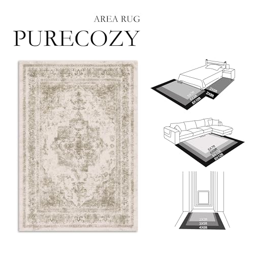 PureCozy Vintage 8x10 Medallion Area Rug for Home