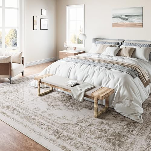 PureCozy Vintage 8x10 Medallion Area Rug for Home