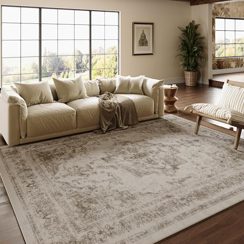 PureCozy Vintage 8x10 Medallion Area Rug for Home