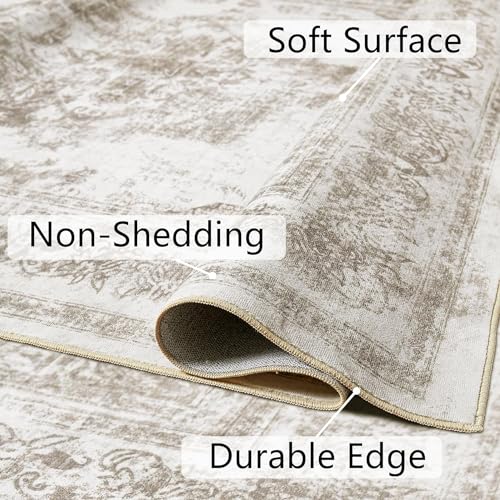 PureCozy Vintage 8x10 Medallion Area Rug for Home