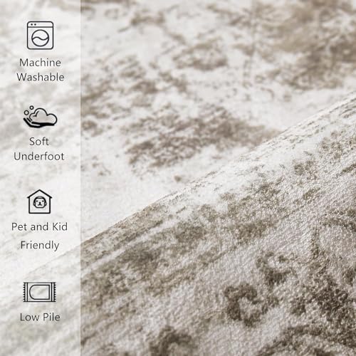 PureCozy Vintage 8x10 Medallion Area Rug for Home